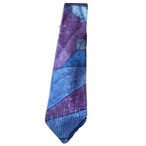 ADOLFO multicolor men’s polyester tie Purple Blue necktie